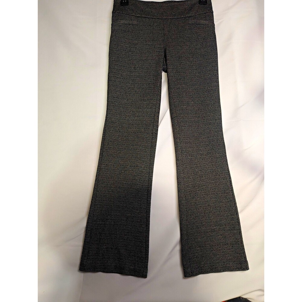 7th Avenue Women’s Black/White Bootcut Dress Pants, Flat Front, Regular XS